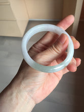 Load image into Gallery viewer, 54.2mm certified 100% natural Type A icy watery light watermelon rind oliy light green/purple/brown( 淡瓜油青) jadeite jade bangle BQ3-8153