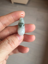 Load image into Gallery viewer, Type A 100% Natural icy watery white/green with green floating flowers Four Seasons Fortune Beans jadeite jade group AU79