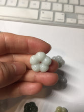 Load image into Gallery viewer, Type A 100% Natural light green/white/purple jadeite Jade Hawaiian flower Pendant AA66