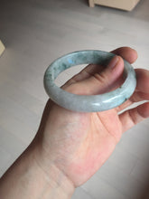 Load image into Gallery viewer, 54.9mm Certificated light green/purple with green floating flowers jadeite jade bangle S84-7072