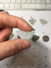 Load image into Gallery viewer, 100% Natural type A icy watery light green clear Jadeite Jade butterfly pendant PH113-(6-13)