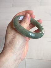 Load image into Gallery viewer, 57.2mm certified Type A 100% Natural icy watery dark green gray Jadeite Jade bangle PC14-0371