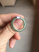 Load image into Gallery viewer, 100% natural type A ice watery oily dark green/gray/black(冰油青) jadeite jade band ring PB121