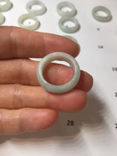 Load image into Gallery viewer, Size 6 1/2-9 100% natural type A white light green broad jadeite jade band ring PA253