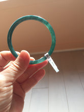 Load image into Gallery viewer, 56mm Certified Type A 100% Natural icy watery dark green/blue/gray/black slim Guatemala Jadeite bangle PJ156-0681