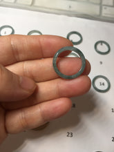 Load image into Gallery viewer, 15.5mm size 4 3/4 100% natural type A icy watery green/blue icy watery Guatemala jadeite jade band ring group PE126