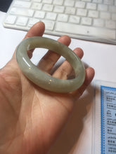 Load image into Gallery viewer, 54.2mm certified 100% Natural icy watery light beige pale pink gray white nephrite bangle HN122-1076