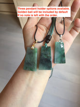 Load image into Gallery viewer, 100% Natural Type A Sunny Green Dark Green Black Gray Misty Mountain Forest Jadeite Jade Safe and Sound Pendant Group BS121