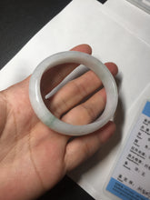 Load image into Gallery viewer, 52mm certified Type A 100% Natural green/white oval Jadeite Jade bangle BM60-0287