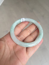 Load image into Gallery viewer, 54mm Certified type A 100% Natural sunny green/white round cut Jadeite bangle BN81-9817