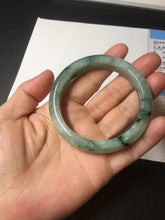 Load image into Gallery viewer, Shopify only 52.9mm Certified Type A 100% Natural green flying flowers Jadeite Jade bangle BF124-8563