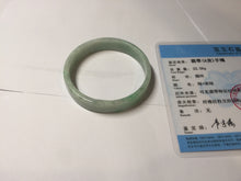 Load image into Gallery viewer, 51.7mm Certified type A 100% Natural sunny green light green with green flying flowers square Jadeite Jade bangle PA257-6942