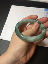 Load image into Gallery viewer, Shopify only 52.9mm Certified Type A 100% Natural green flying flowers Jadeite Jade bangle BF124-8563