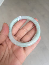 Load image into Gallery viewer, 54mm Certified type A 100% Natural sunny green/white round cut Jadeite bangle BN81-9817