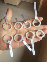 Load image into Gallery viewer, Size 6 3/4 100% natural type A icy watery green/white/purple jadeite jade band ring group R114