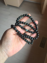 Load image into Gallery viewer, AllaboutjadeCanada.com only. 6.5-7.5mm 100% natural black/blue/green/brown(Wuji, Mocui) jadeite jade beads bracelet AK8 (Add on item, not sale individually. ) .