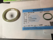 Load image into Gallery viewer, 49.5mm Certified Type A 100% Natural yellow/gray/green Jadeite Jade bangle AF80-5002