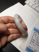 Load image into Gallery viewer, 52mm certified Type A 100% Natural green/white oval Jadeite Jade bangle BM60-0287