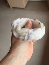 Load image into Gallery viewer, 55.5mm 100% natural pink red brown beige carved Goldern fish and lotus (金玉满堂) Quartzite (Shetaicui jade) bangle SY127