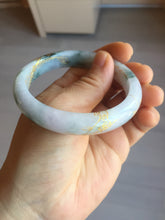 Load image into Gallery viewer, 55.6mm certified 100% natural Type A green white purple carved and golden-painted jadeite jade bangle BH140
