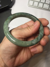 Load image into Gallery viewer, 57.6mm Certified type A 100% Natural oily dark greenwhite gray black watermelon rind (瓜油青) Jadeite bangle AZ187-1630