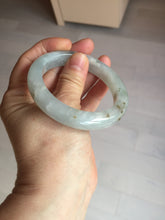 Load image into Gallery viewer, 54.5mm 100% natural type A icy watery light green/brown/black seaweed jadeite jade bangle Y154-5248