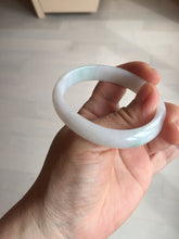 Load image into Gallery viewer, 52mm certified Type A 100% Natural green/white oval Jadeite Jade bangle BM60-0287