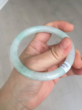 Load image into Gallery viewer, 57mm Certified type A 100% Natural sunny green/white round cut Jadeite bangle BN77-9819