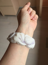 Load image into Gallery viewer, 55.5mm 100% natural pink red brown beige carved Goldern fish and lotus (金玉满堂) Quartzite (Shetaicui jade) bangle SY127