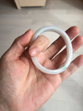 Load image into Gallery viewer, 52mm certified Type A 100% Natural green/white oval Jadeite Jade bangle BM60-0287