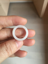 Load image into Gallery viewer, Size 5 3/4 100% natural type A icy watery green/white/purple jadeite jade band ring group R115