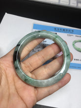 Load image into Gallery viewer, Shopify only 52.9mm Certified Type A 100% Natural green flying flowers Jadeite Jade bangle BF125-8568