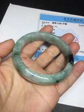 Load image into Gallery viewer, Shopify only 52.9mm Certified Type A 100% Natural green flying flowers Jadeite Jade bangle BF125-8568