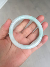 Load image into Gallery viewer, 57mm Certified type A 100% Natural sunny green/white round cut Jadeite bangle BN77-9819