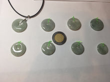 Load image into Gallery viewer, 100% natural Type A light green/white concentric circle jadeite jade safety Guardian ring pendant BN28