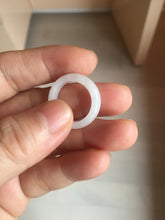 Load image into Gallery viewer, Size 5 3/4 100% natural type A icy watery green/white/purple jadeite jade band ring group R115