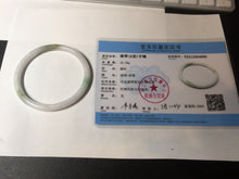 Load image into Gallery viewer, 56.5mm 100% natural Type A sunny green white round cut jadeite jade bangle BL98-4669