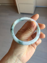 Load image into Gallery viewer, 55.6mm certified 100% natural Type A green white purple carved and golden-painted jadeite jade bangle BH140