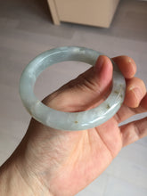 Load image into Gallery viewer, 54.5mm 100% natural type A icy watery light green/brown/black seaweed jadeite jade bangle Y154-5248