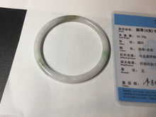 Load image into Gallery viewer, 56.5mm 100% natural Type A sunny green white round cut jadeite jade bangle BL98-4669