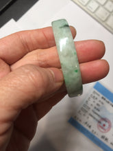 Load image into Gallery viewer, 51.7mm Certified type A 100% Natural sunny green light green with green flying flowers square Jadeite Jade bangle PA257-6942