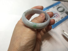 Load image into Gallery viewer, 45mm Certified Type A 100% Natural sunny green purple orange white(FU LU SHOU) flat Oval Jadeite Jade Bangle PJ71-2209