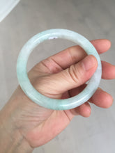 Load image into Gallery viewer, 57mm Certified type A 100% Natural sunny green/white round cut Jadeite bangle BN77-9819