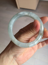 Load image into Gallery viewer, 54.5mm 100% natural type A icy watery light green/brown/black seaweed jadeite jade bangle Y154-5248