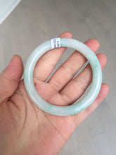 Load image into Gallery viewer, 57mm Certified type A 100% Natural sunny green/white round cut Jadeite bangle BN77-9819