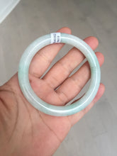 Load image into Gallery viewer, 57mm Certified type A 100% Natural sunny green/white round cut Jadeite bangle BN77-9819