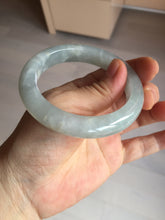 Load image into Gallery viewer, 54.5mm 100% natural type A icy watery light green/brown/black seaweed jadeite jade bangle Y154-5248