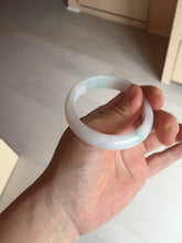 Load image into Gallery viewer, 52mm certified Type A 100% Natural green/white oval Jadeite Jade bangle BM60-0287