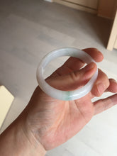 Load image into Gallery viewer, 52mm certified Type A 100% Natural green/white oval Jadeite Jade bangle BM60-0287