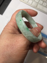 Load image into Gallery viewer, 51.7mm Certified type A 100% Natural sunny green light green with green flying flowers square Jadeite Jade bangle PA257-6942